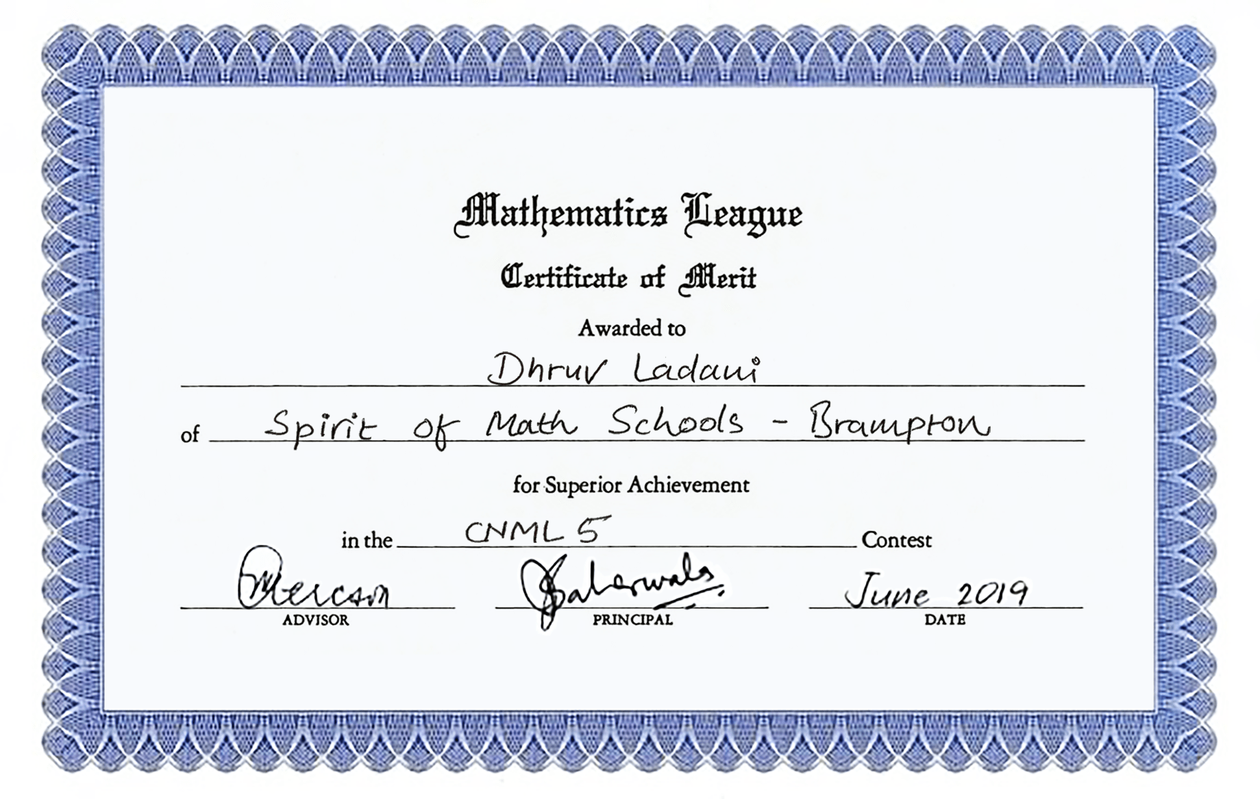 certificate