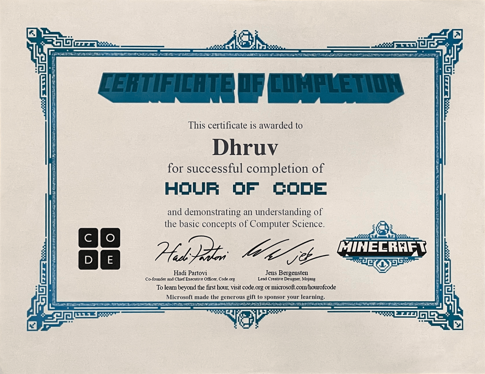 certificate