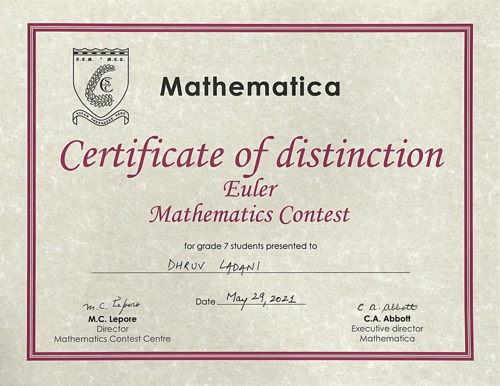 certificate