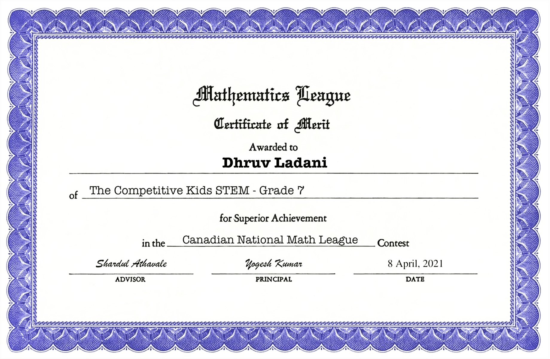 certificate