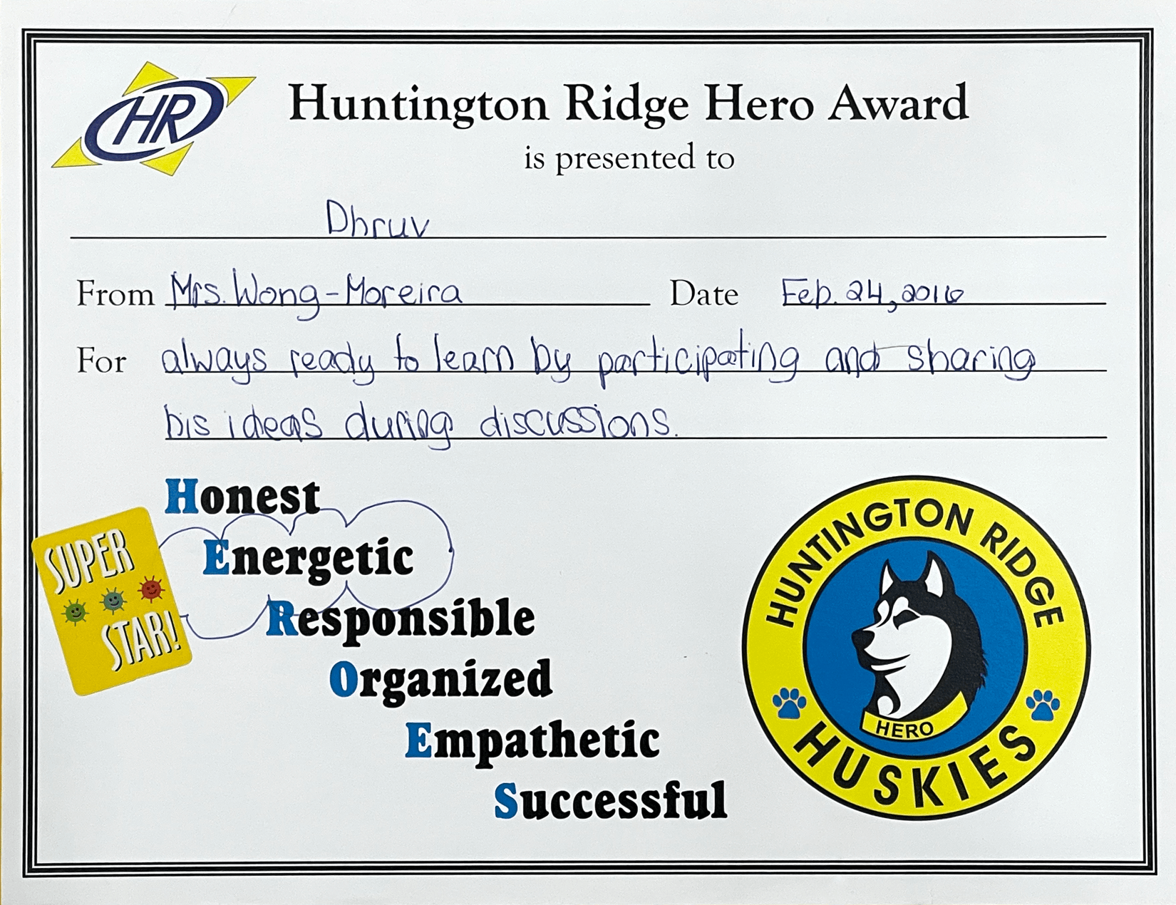 certificate