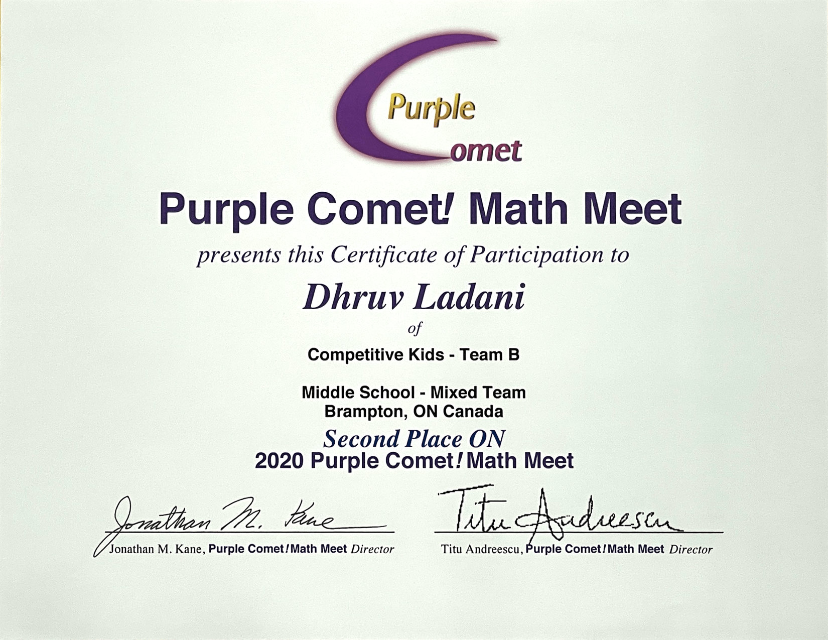 certificate