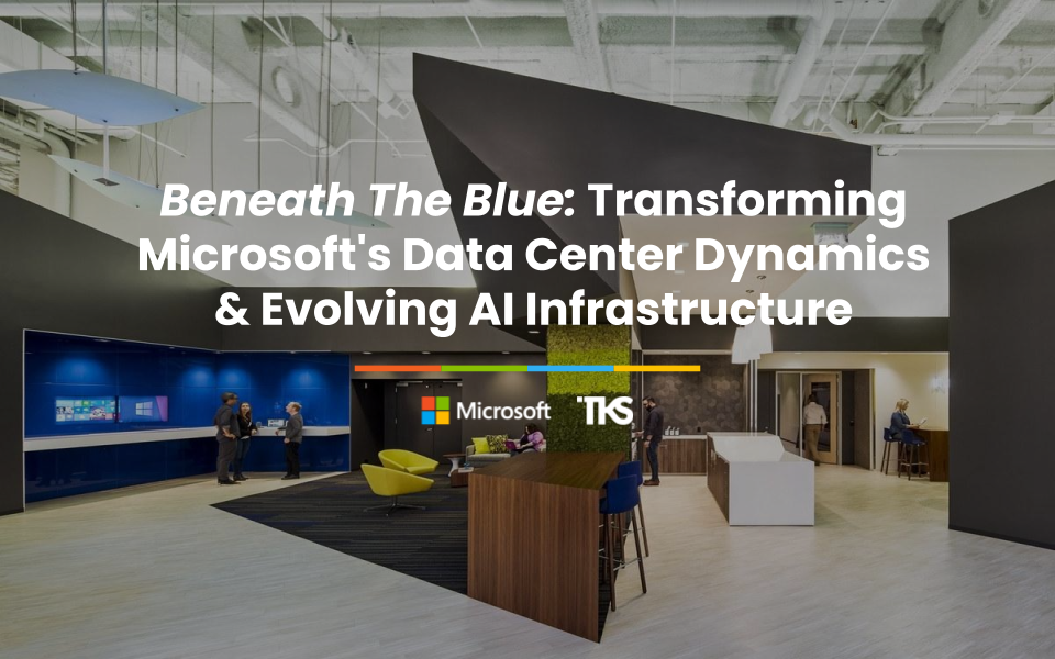 First slide: Beneath The Blue - Transforming Microsoft's Data Center Dynamics and Evolving AI Infrastructure